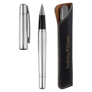 Roller Ball Pen in Leatherette Sleeve
