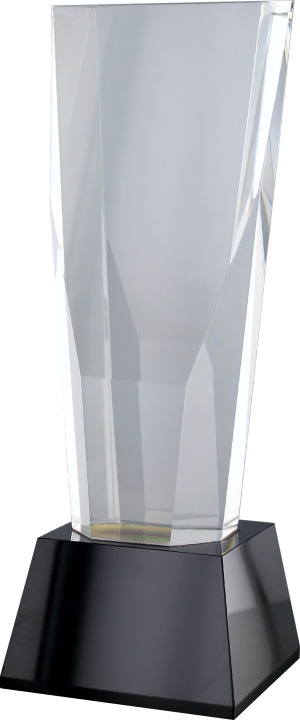 Sloped Clear/BK Crystal Award
