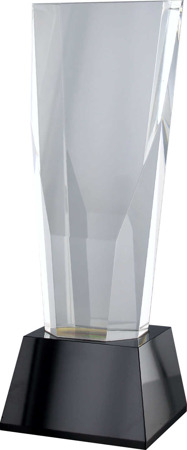 Sloped Clear/BK Crystal Award
