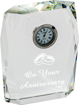 Faceted Crystal Clock (Satin Box)