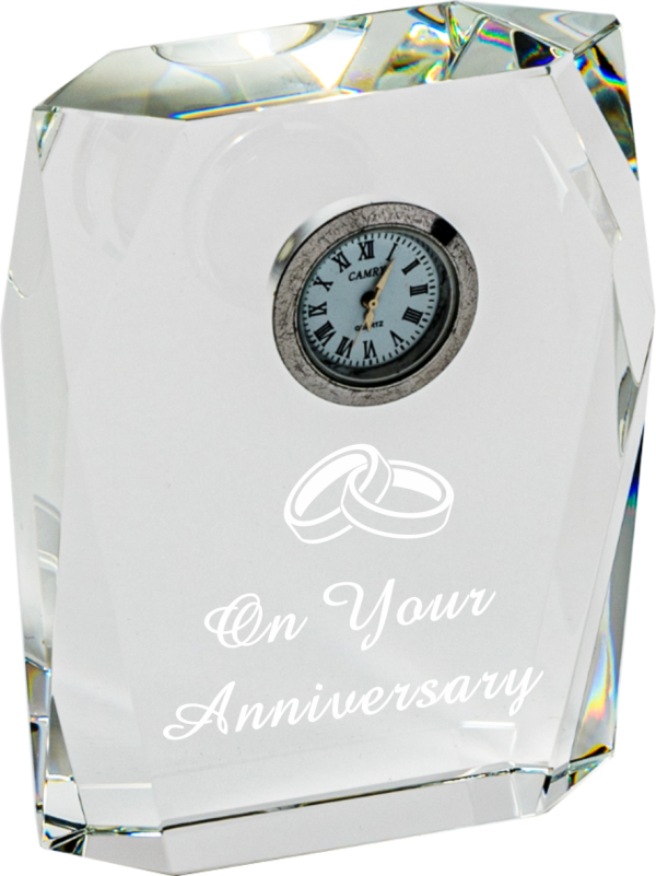 Faceted Crystal Clock (Satin Box)