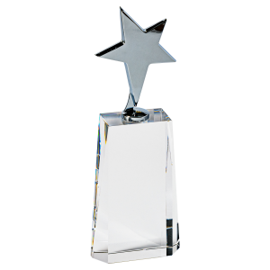 Metal Star on Crystal (Satin Box)