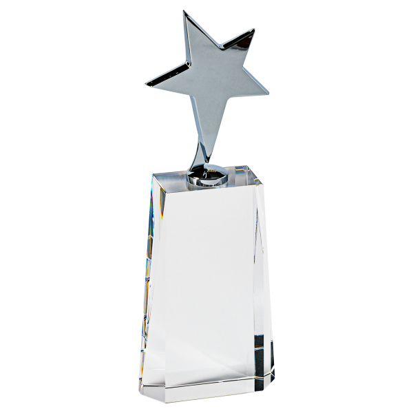Metal Star on Crystal (Satin Box)