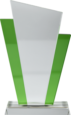 Green & Clear Crystal Award (Satin Box)