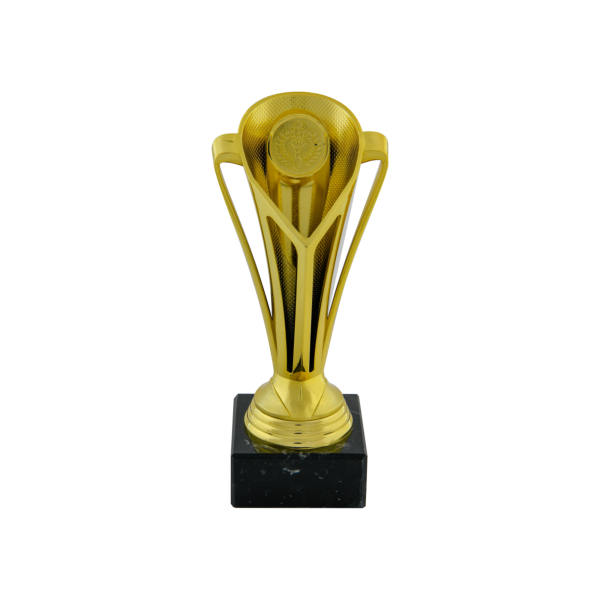 Gold Plastic Cup on Black Marble