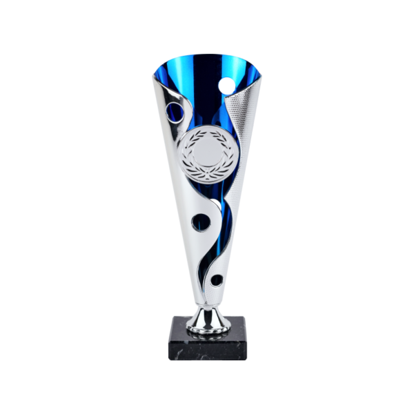 Blue & Silver Plastic Cup