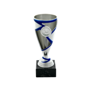 Silver / Blue Plastic Cup Trophy