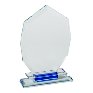 Crystal/Blue Pointed Plaque