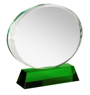16cm Green Crystal Award (Satin Box)