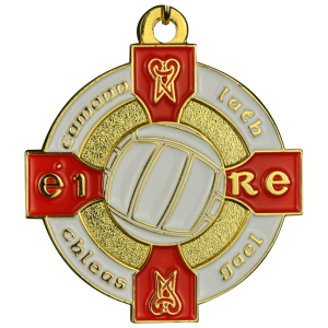 34mm Gaelic Football Medal (Red)