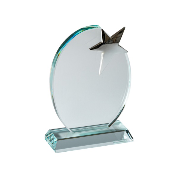 Crystal Plaque with Star (Satin Box)