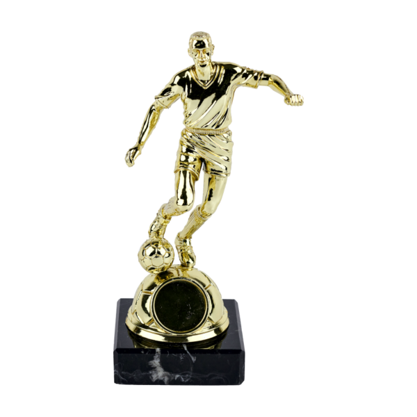 Gold Male Soccer Figure on Marble