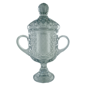Panelled Crystal Trophy with Handles&Lid