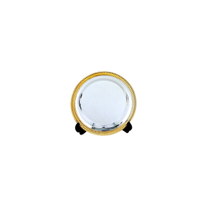 10cm Silver Tray with Gold Rim