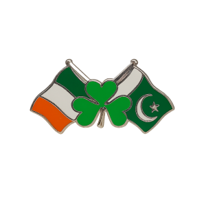 Ireland - Pakistan Shamrock Flag Pin
