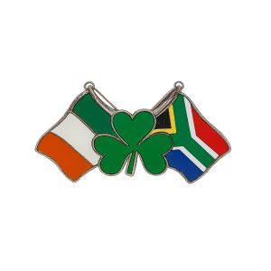 Ireland - South Africa Shamrock Flag Pin