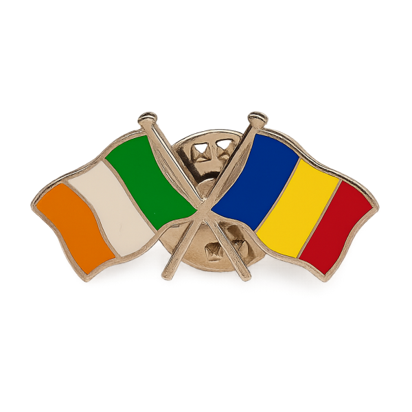 Ireland - Romania Flag Pin