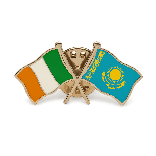 Ireland - Kazakhstan Flag Pin