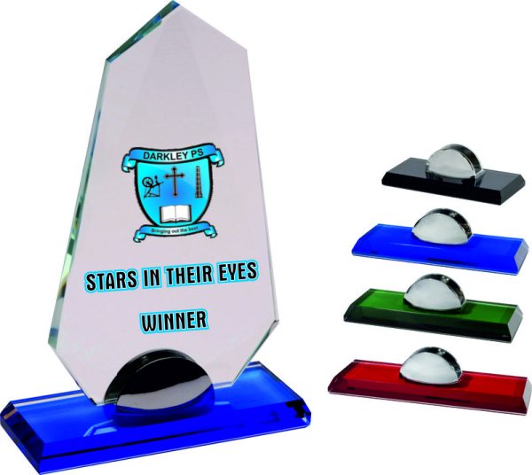 Glass Plaque Coloured Base Selection (Satin Box)