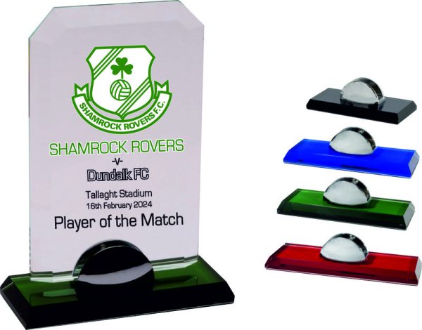 Glass Plaque Coloured Base Selection (Satin Box)