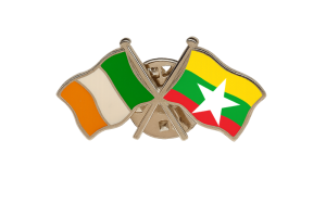 Ireland - Myanmar Flag Pin
