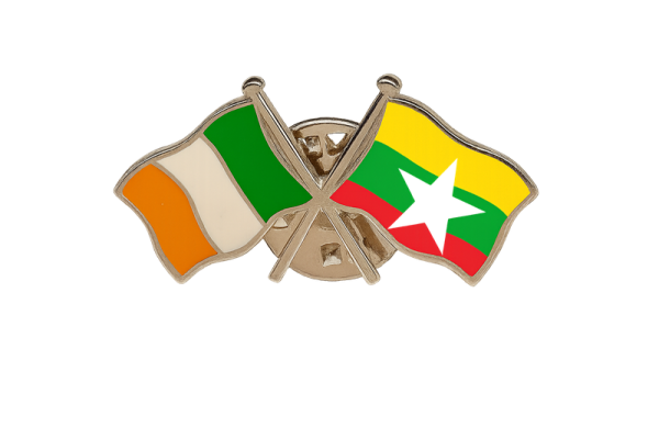 Ireland - Myanmar Flag Pin