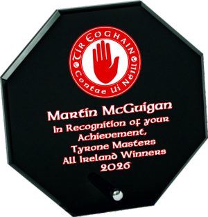 Black Oct Glass Plaque UV-2  (Plain Box)