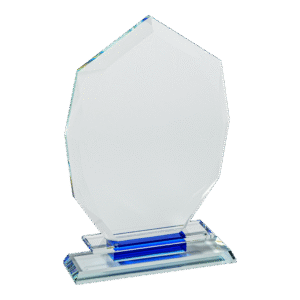 Crystal/Blue Pointed Plaque