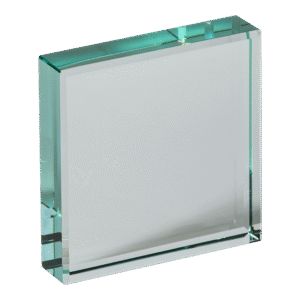 75mm Square Glass Paperweight (Plain Box)