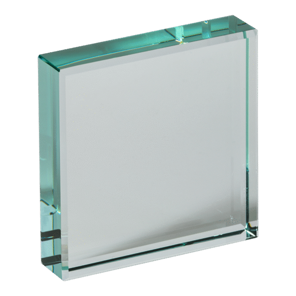 75mm Square Glass Paperweight (Plain Box)