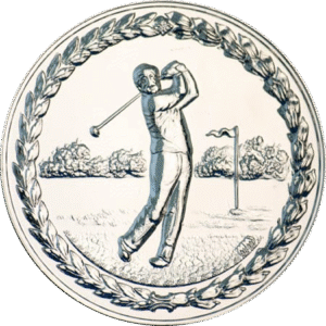 50mm Silver Golf Medallion