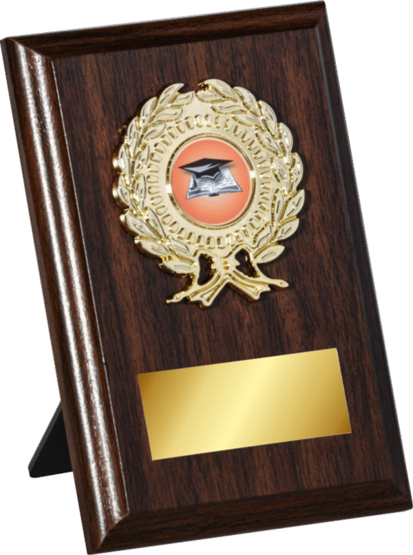 Walnut Plaque Gold Trim