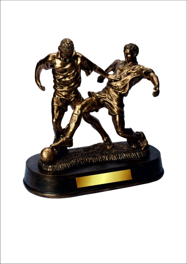 27cm Double Male soccer player resin