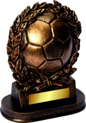 17cm Soccer ball with wreath resin
